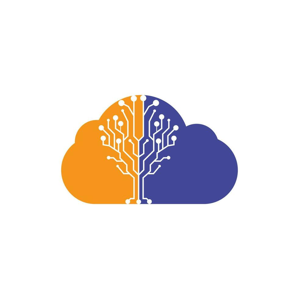 Cloud network connection creative vector logo design.