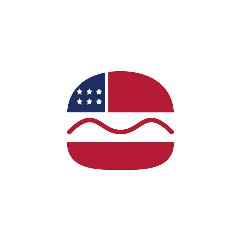 diseño de logotipo de vector de hamburguesa americana. logo para restaurante de comida rápida y cafetería.