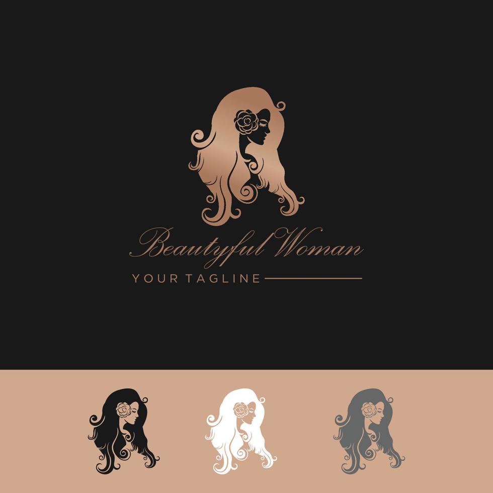 peinado corto icono mujer ilustración, cara mujer logo sobre fondo blanco, vector