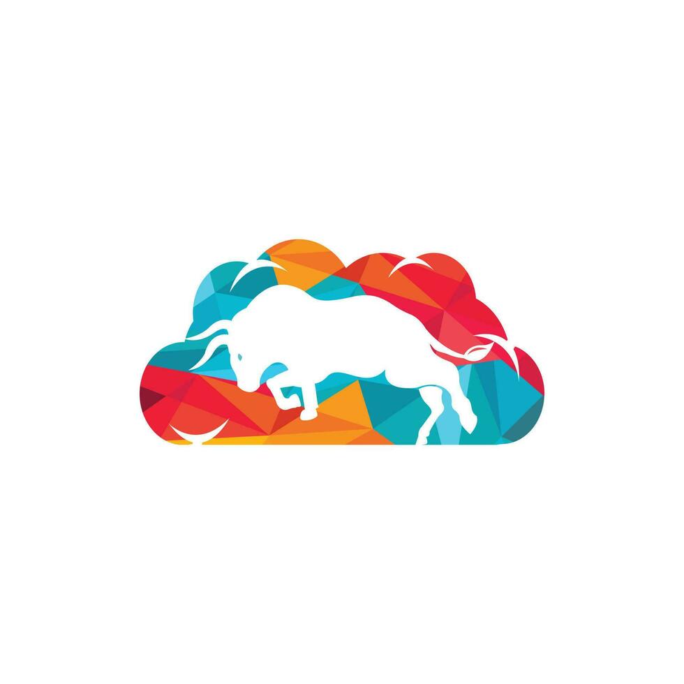 diseño de logotipo vectorial en forma de nube de toro. vector