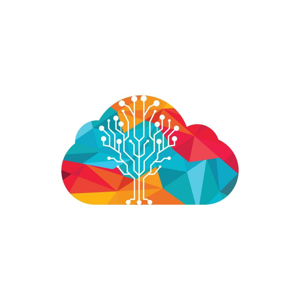Cloud network connection creative vector logo design.