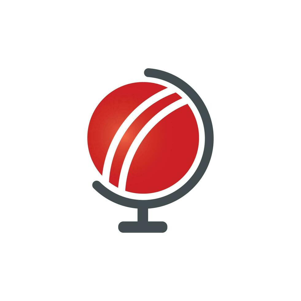Cricket ball as a globe vector logo design.