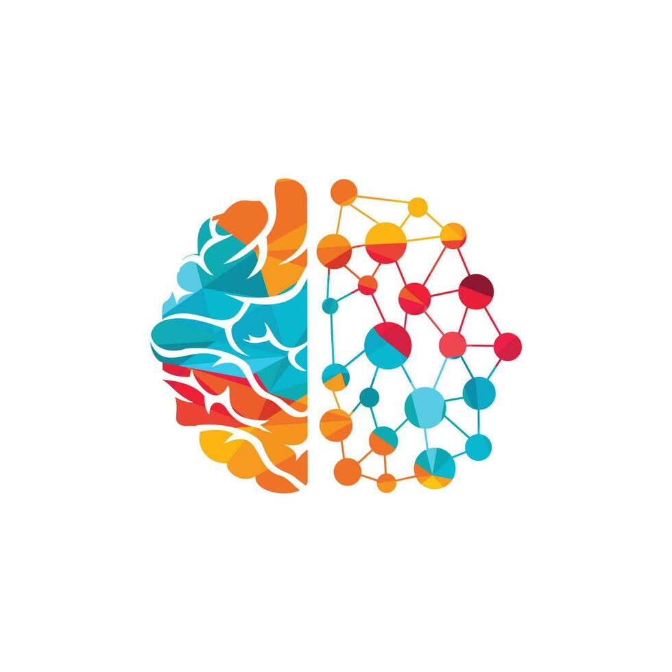 Brain technology logo design template. Circuit brain logo concept. vector