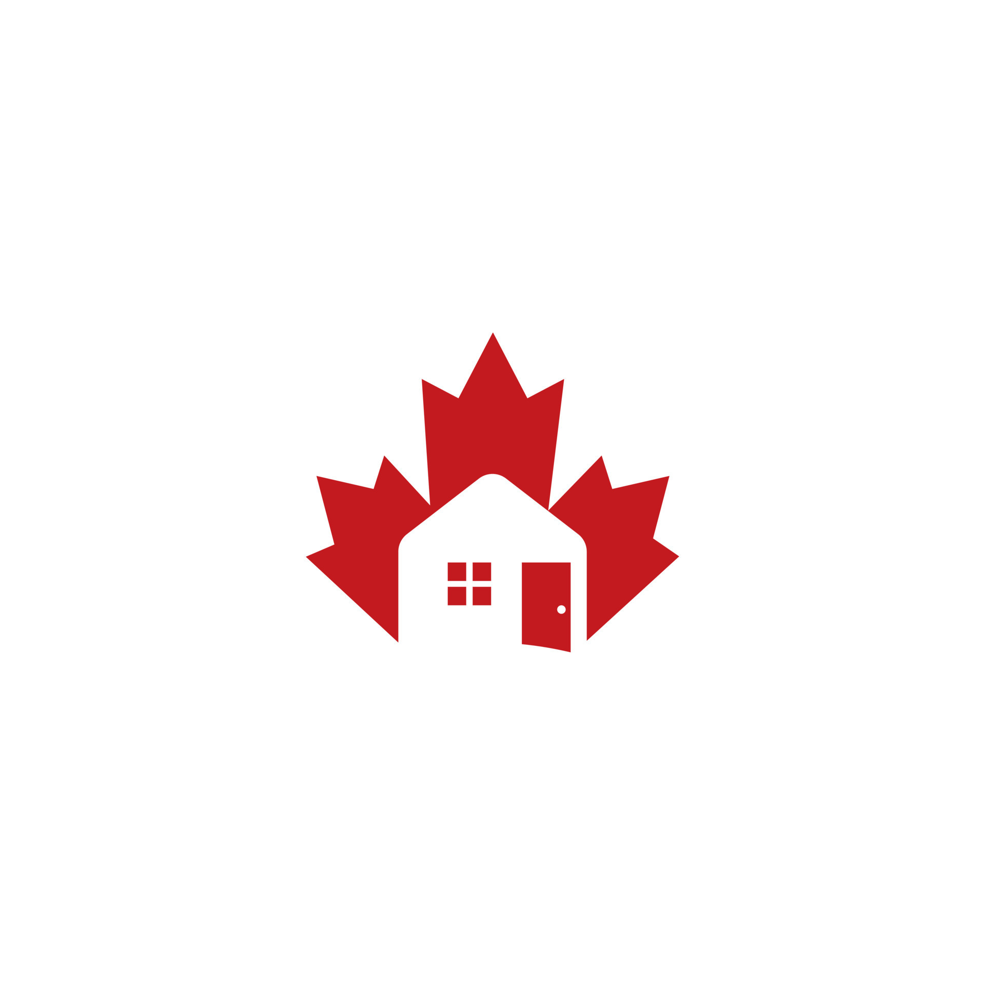Maple leaf home vector logo design. Maple leaf real estate vector logo