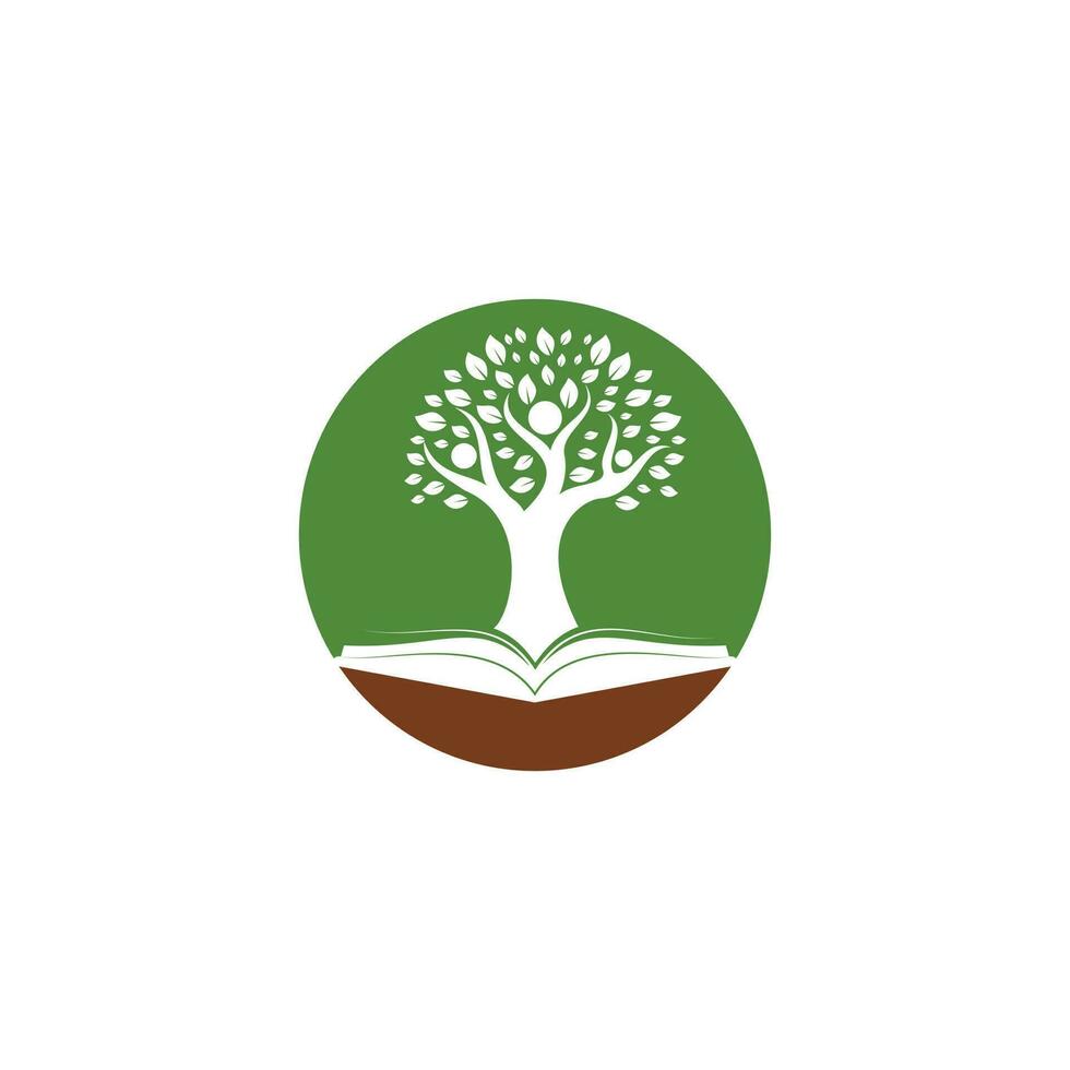 Human tree logo design. Leader education logo design. vector