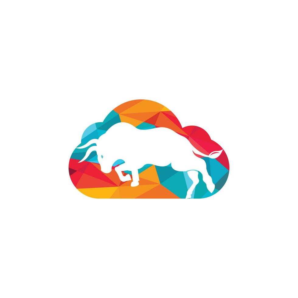 diseño de logotipo vectorial en forma de nube de toro. vector