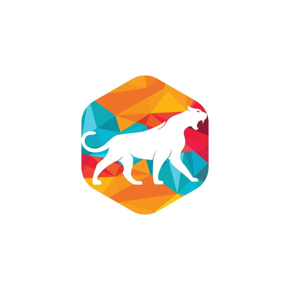 diseño del logotipo del vector de animales salvajes del gato pantera. concepto de diseño del logotipo de guepardo.