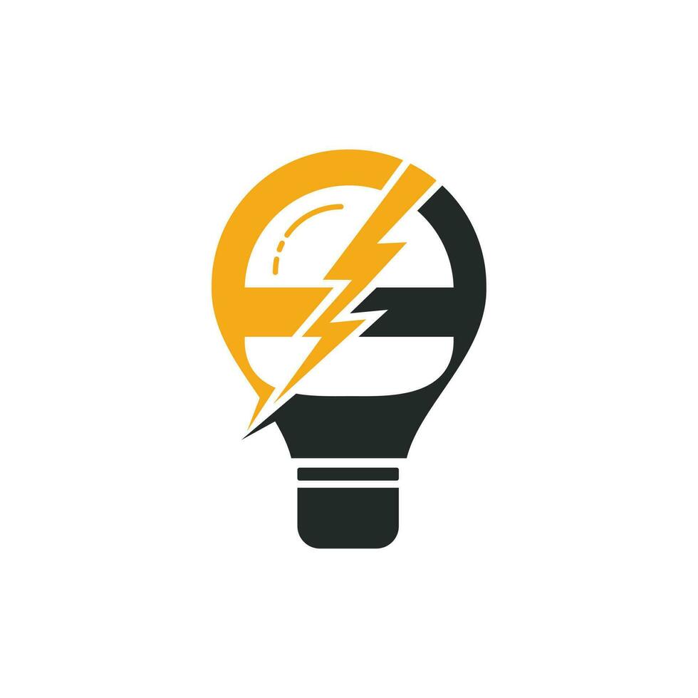 Flash burger vector logo design. Burger with thunderstorm and bulb icon logo.