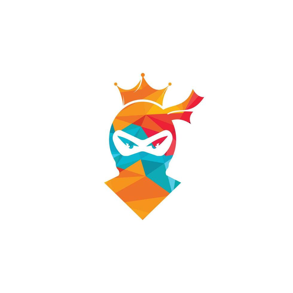 diseño del logotipo vectorial del rey ninja. vector