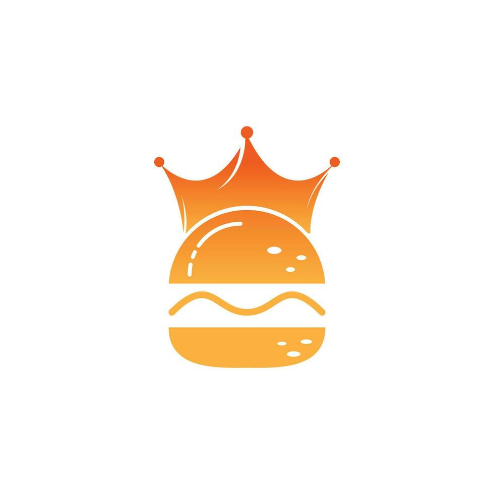 Burger king vector logo design. Burger with crown icon logo concept.