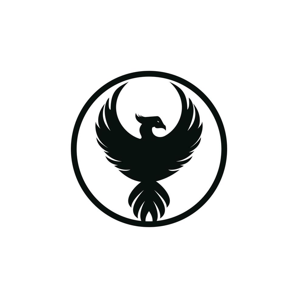 Phoenix logo design. Creative logo of mythological bird. vector