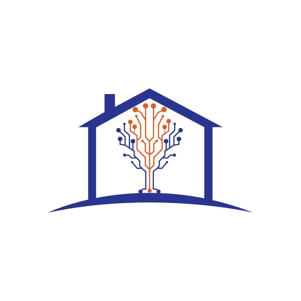 Digital Home vector logo design. Smart home icon.