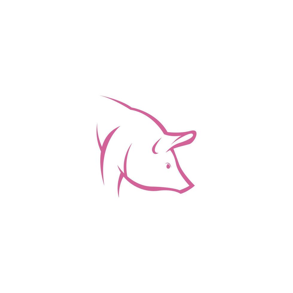 ilustración de diseño de logotipo de icono de cerdo vector