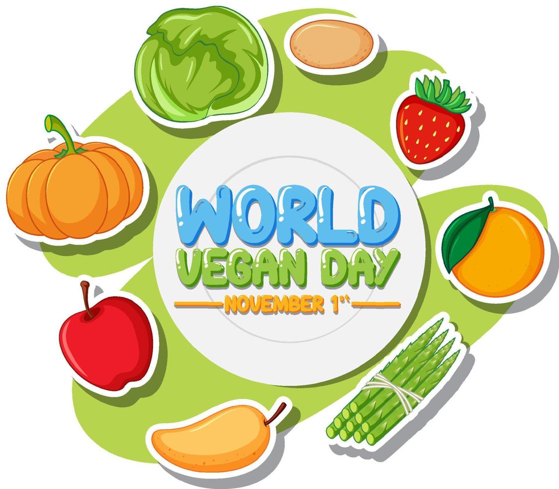 diseño de banner del día mundial vegano vector