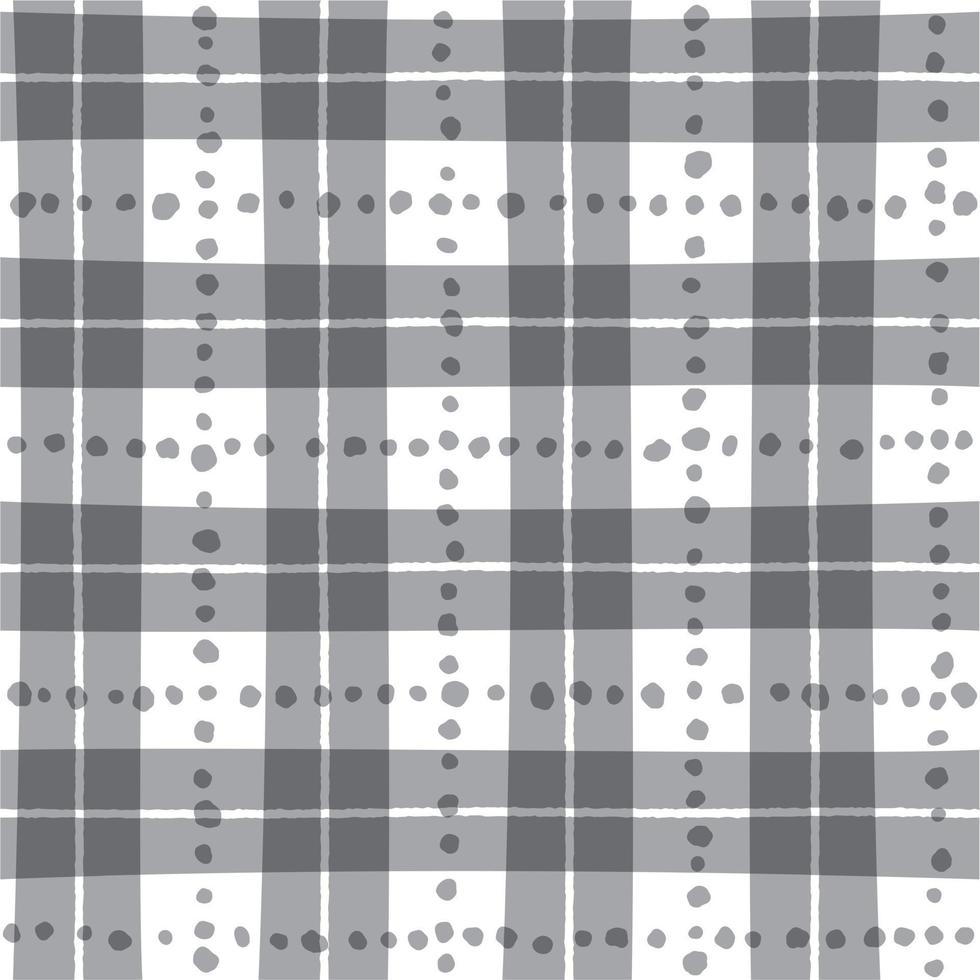 Black White Grey Cute Dot Dash Line Stripe Striped Plaid Checkered Scott Tartan Gingham Bright Color Colorful Summer Cartoon Vector Seamless Pattern Textile Fabric Print Background
