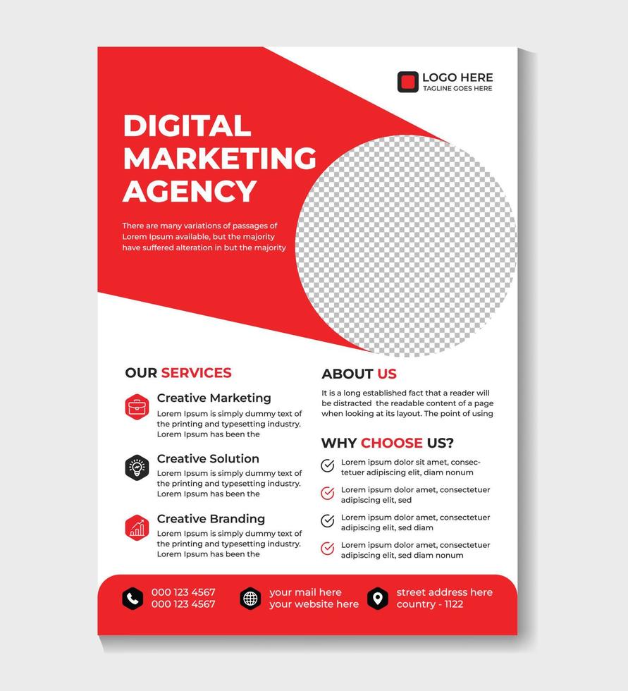 Corporate digital marketing agency flyer template Free Vector