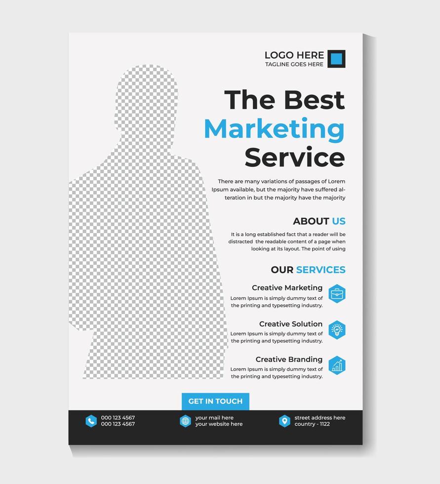 Corporate Flyer Design Template in A4 size Free Vector