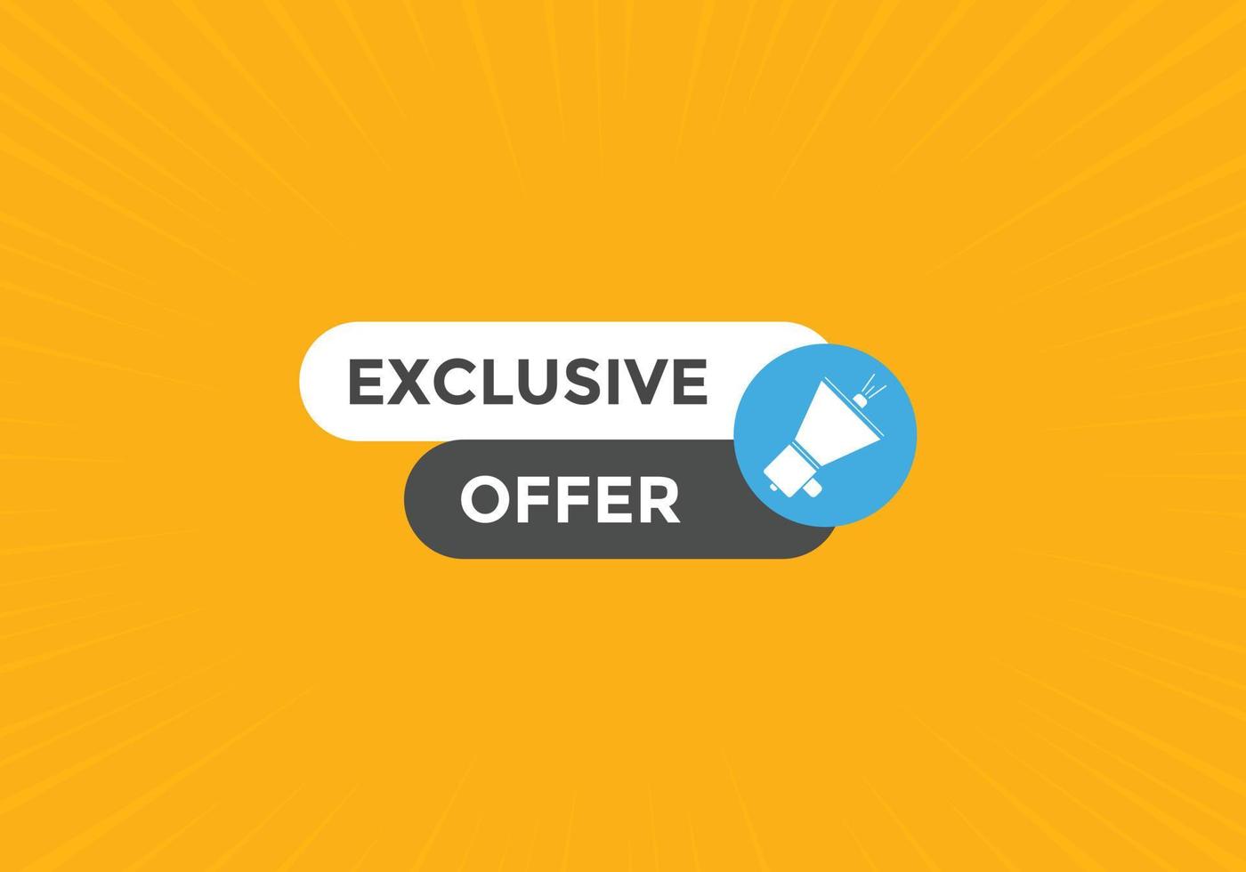 plantilla de signo de etiqueta colorida de oferta exclusiva. banner web de símbolo de oferta exclusiva vector