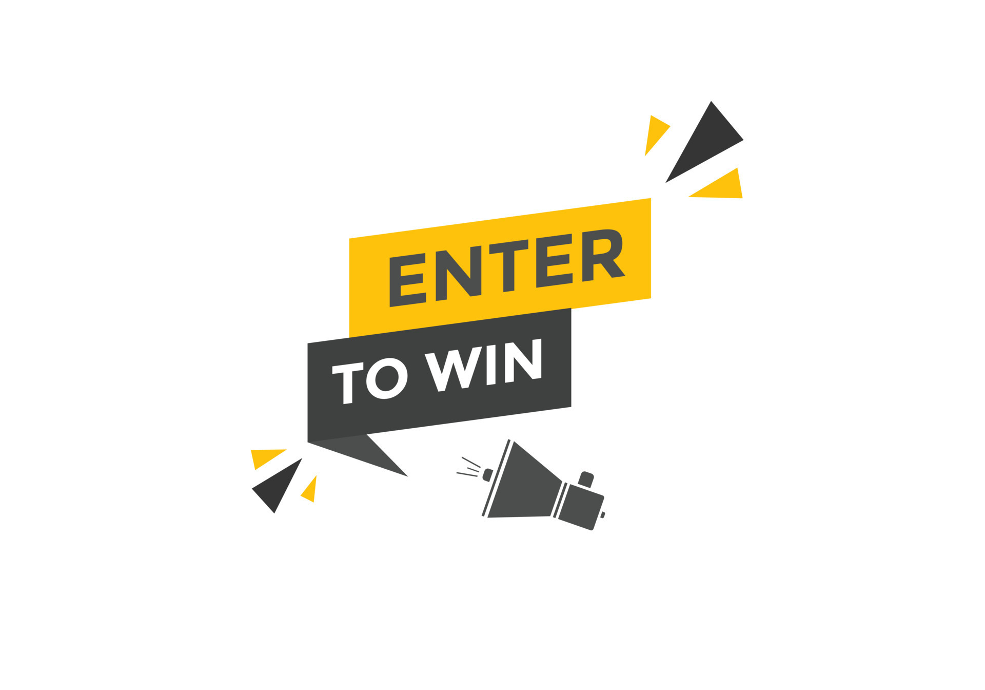 Enter to win button. Enter to win sign speech bubble. banner label