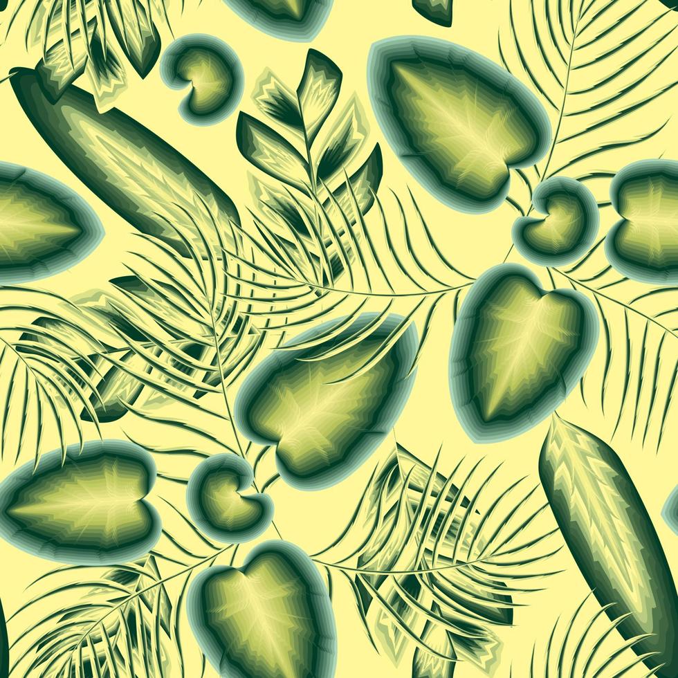 vinatge seamless pattern with green tropical calla palm leaves. Fashionable texture design, textile, fabric, printing. Original plants. Exotic design and ornament. Tropics on light background. summer vector