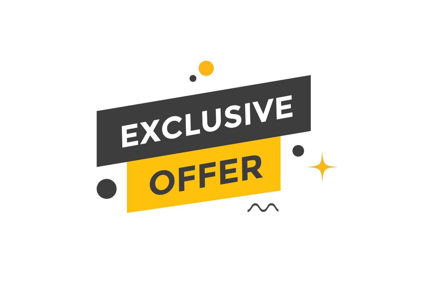 Exclusive offer Colorful label sign template. Exclusive offer symbol web banner vector
