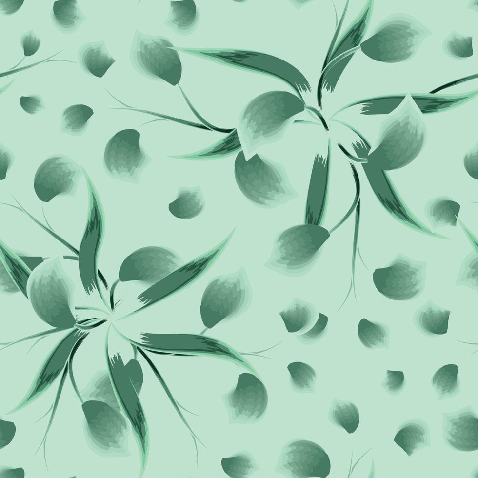 hojas tropicales verdes exóticas y composición vectorial de follaje de plantas de flores abstractas. fondo transparente de playa. fondo floral. trópicos exóticos. diseño de verano. temática de otoño. naturaleza. primavera vector