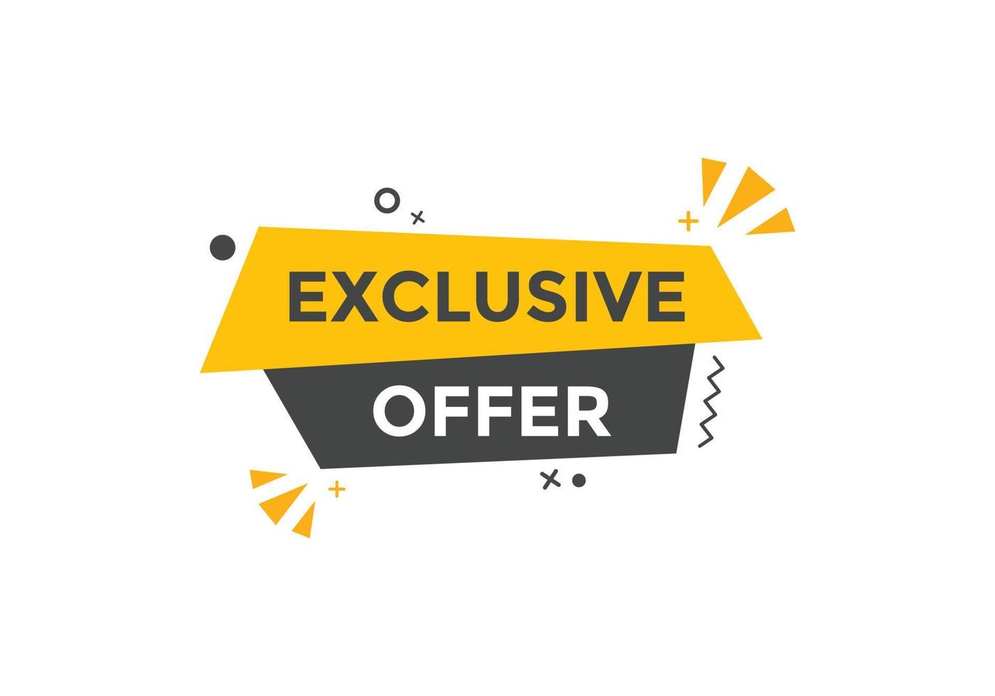 Exclusive offer Colorful label sign template. Exclusive offer symbol web banner vector
