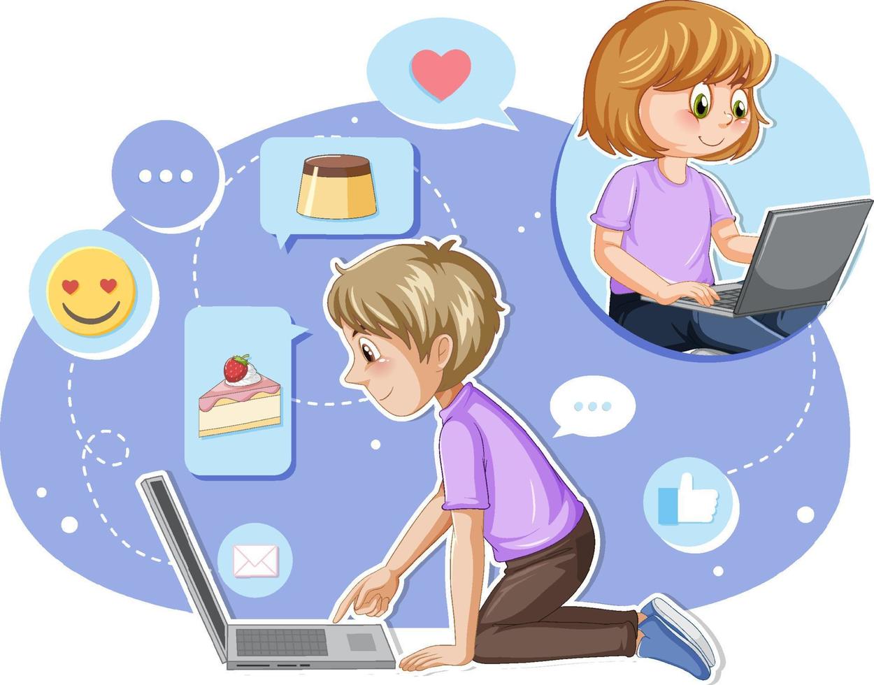 A man browsing social media vector