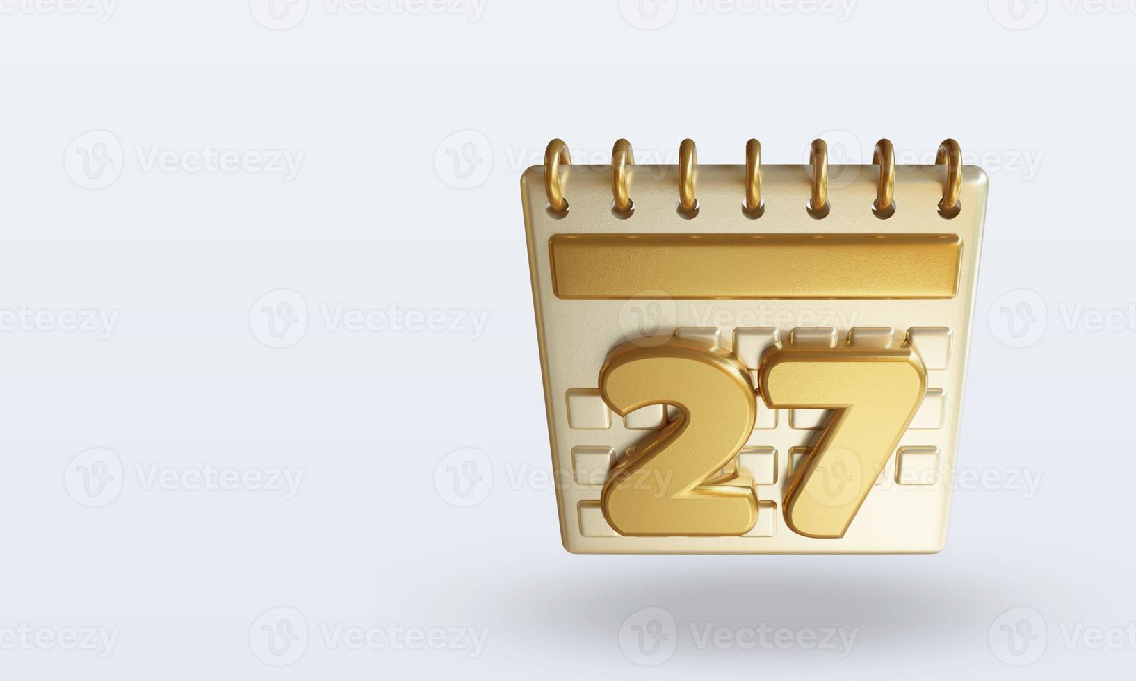 3d Calendar top view twenty seven photo