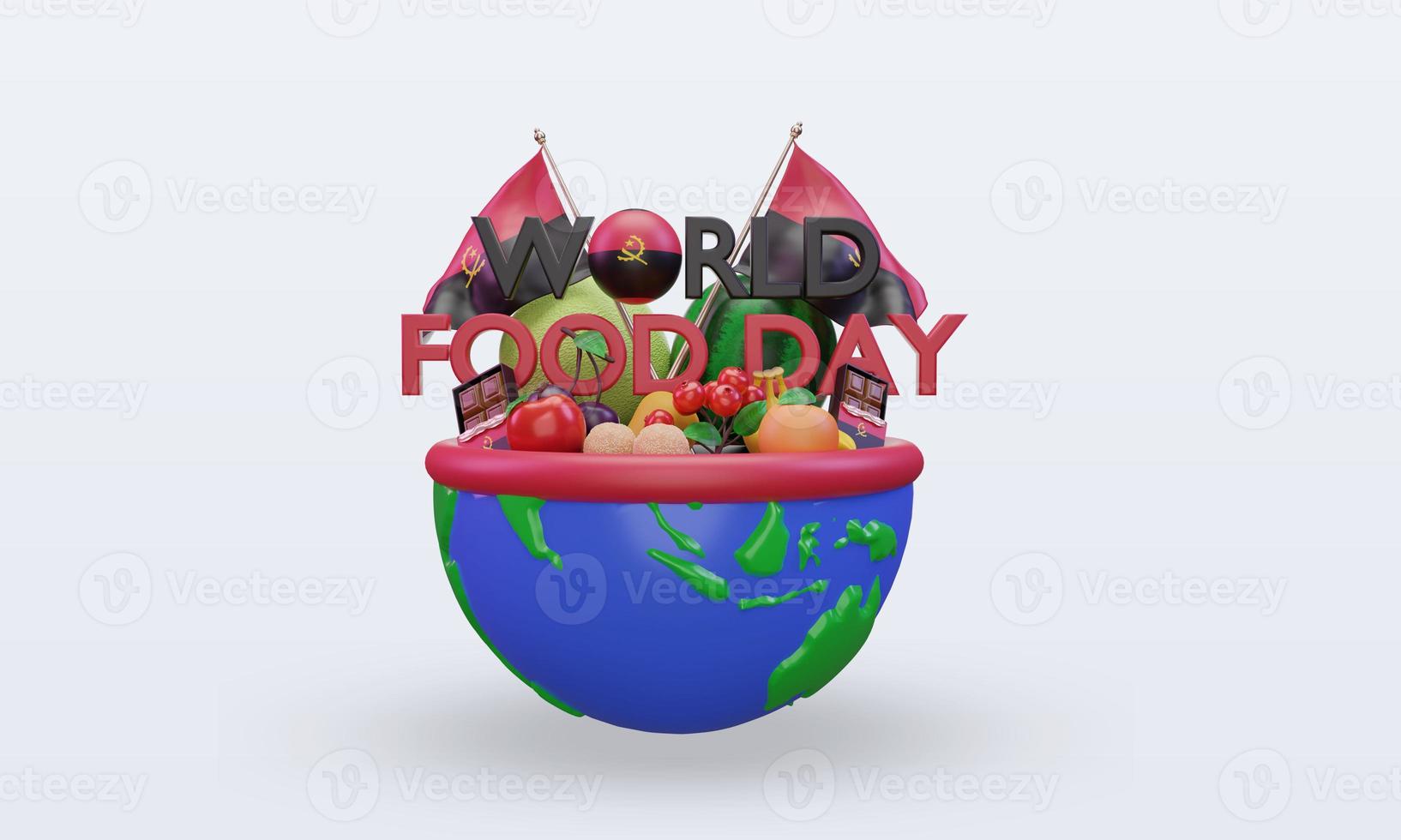 3d World Food Day Angola rendering front view photo