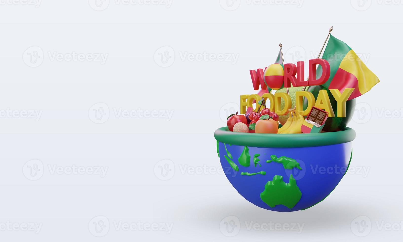 3d World Food Day Benin rendering right view photo