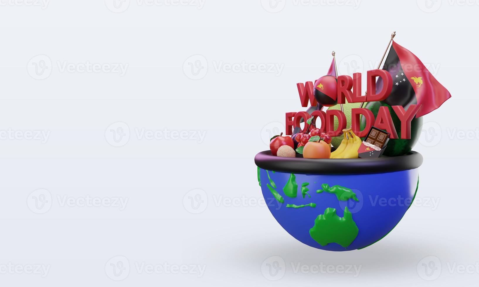 3d World Food Day Papua New Guinea rendering right view photo