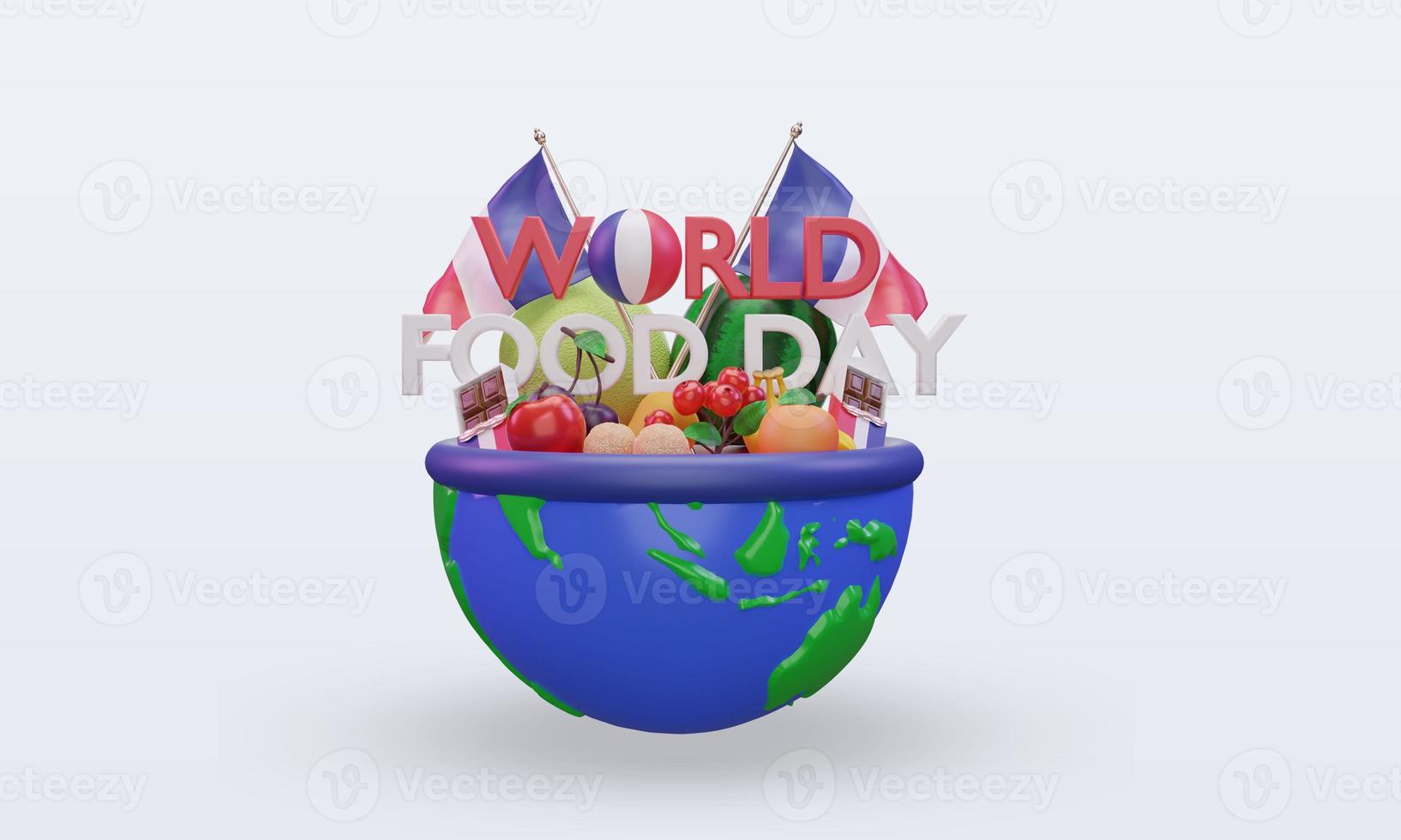 3d World Food Day France rendering front view photo