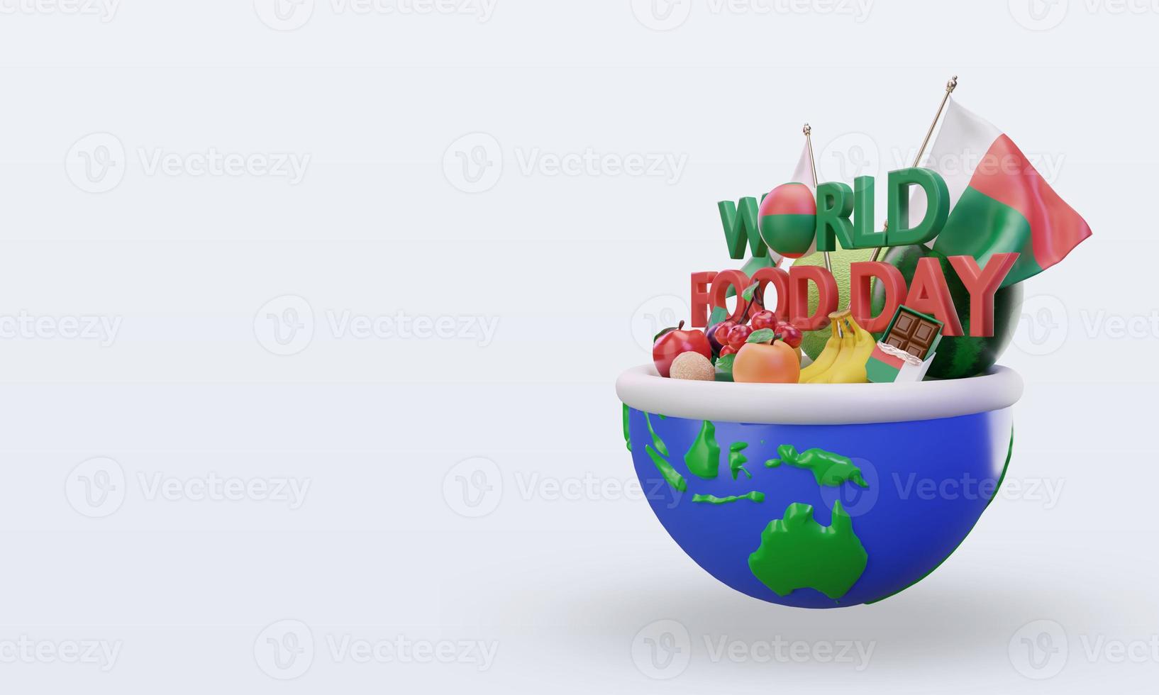 3d World Food Day Madagascar rendering right view photo