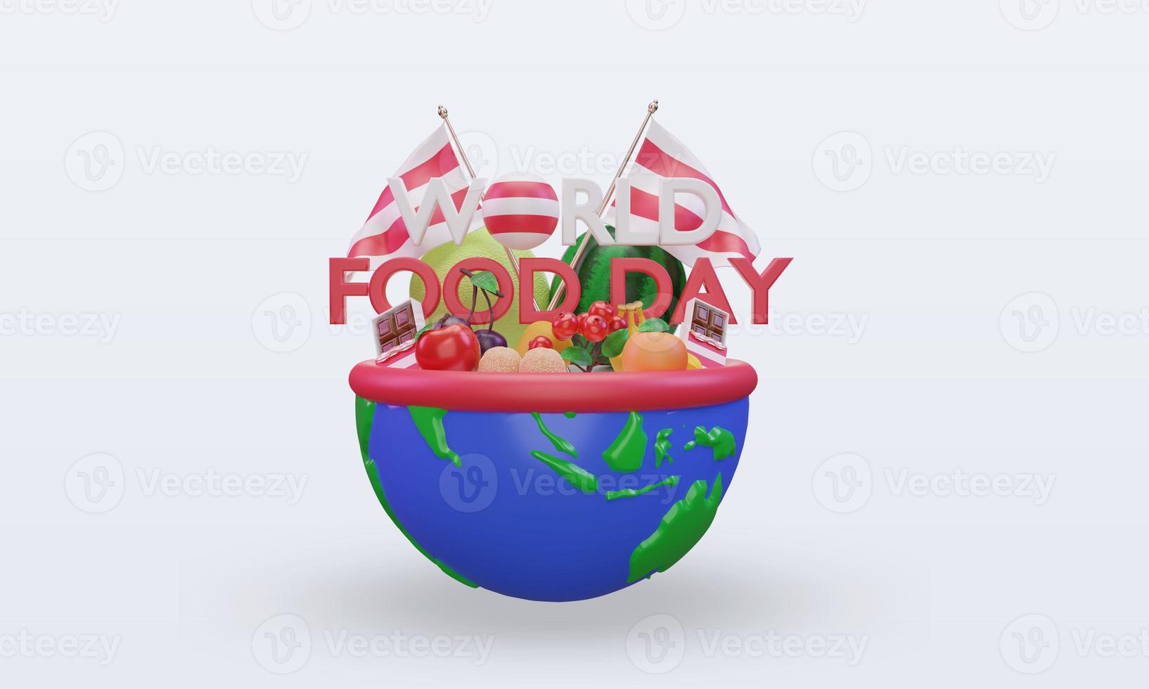 3d World Food Day Austria rendering front view photo