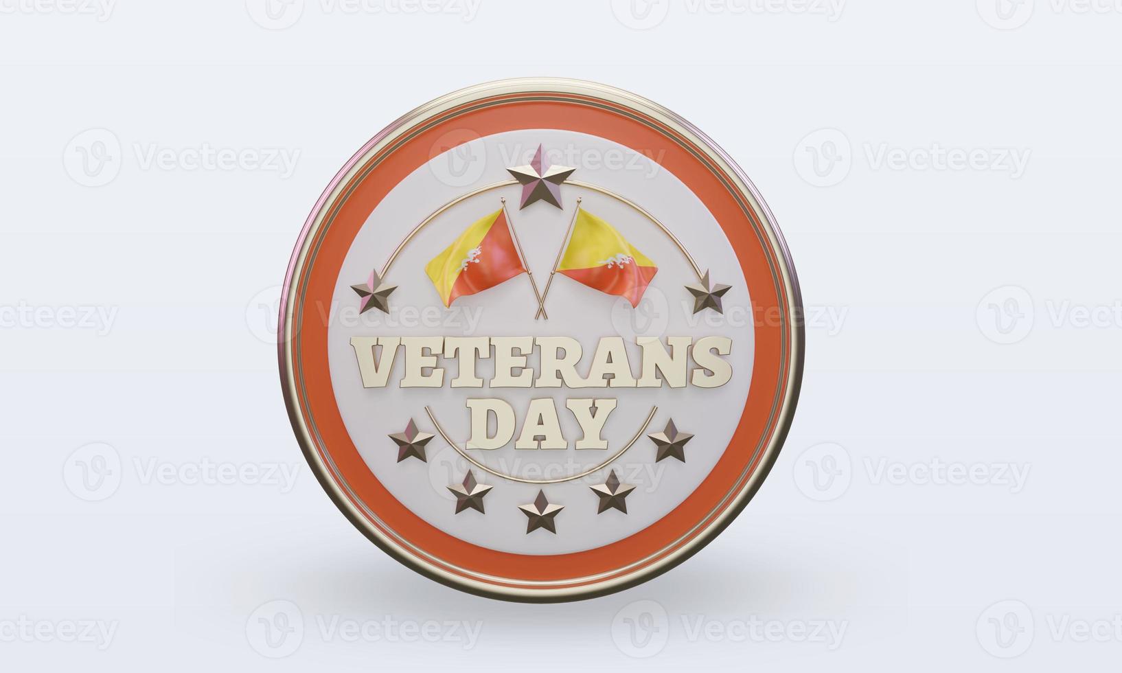 3d Veterans day Bhutan rendering front view photo