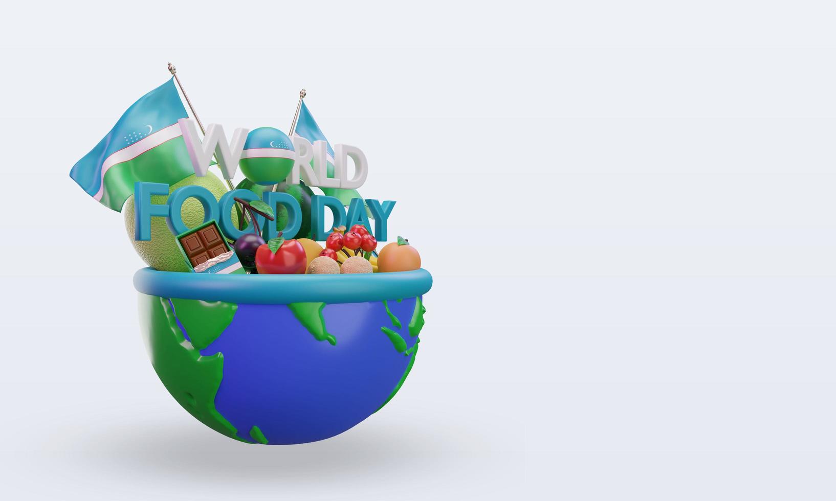 3d World Food Day Uzbekistan rendering left view photo