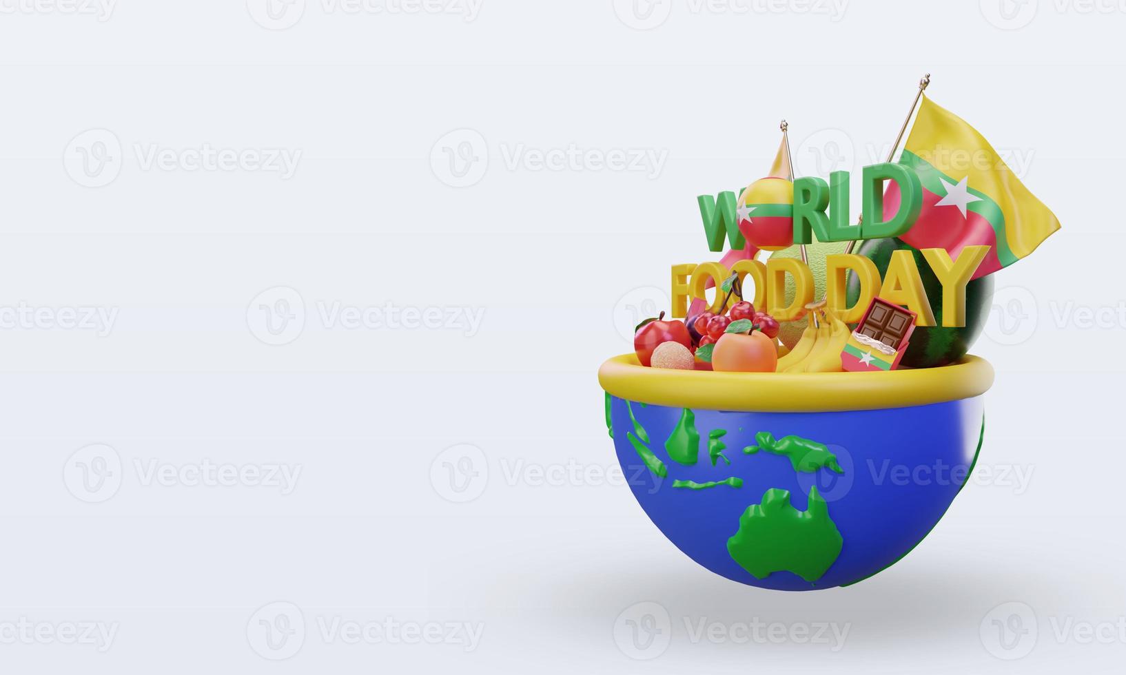 3d World Food Day Myanmar rendering right view photo