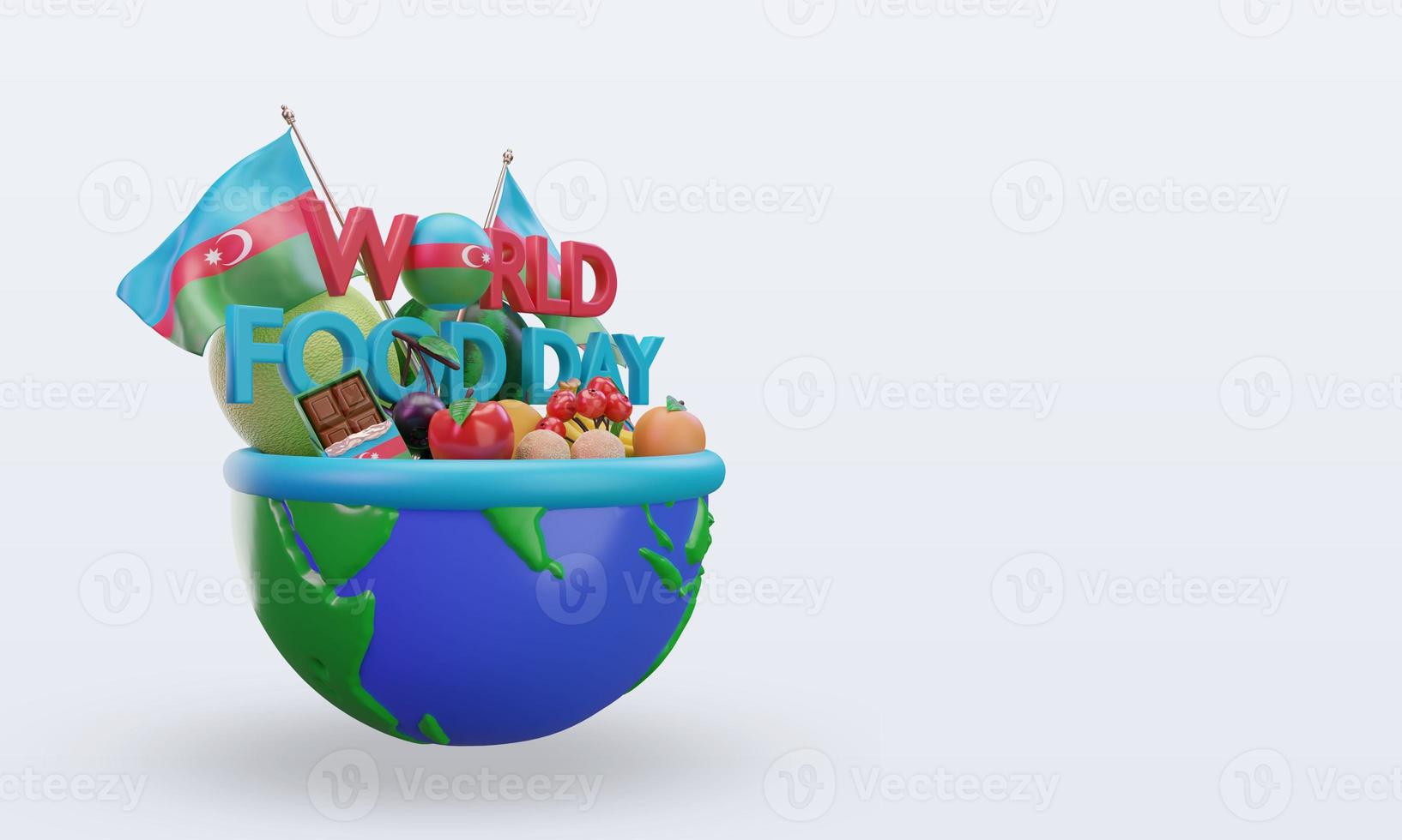 3d World Food Day Azerbaijan rendering left view photo