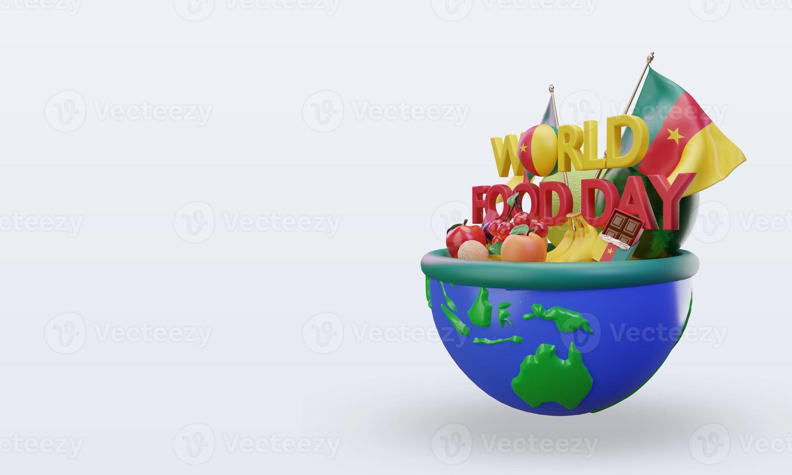 3d World Food Day Cameroon rendering right view photo