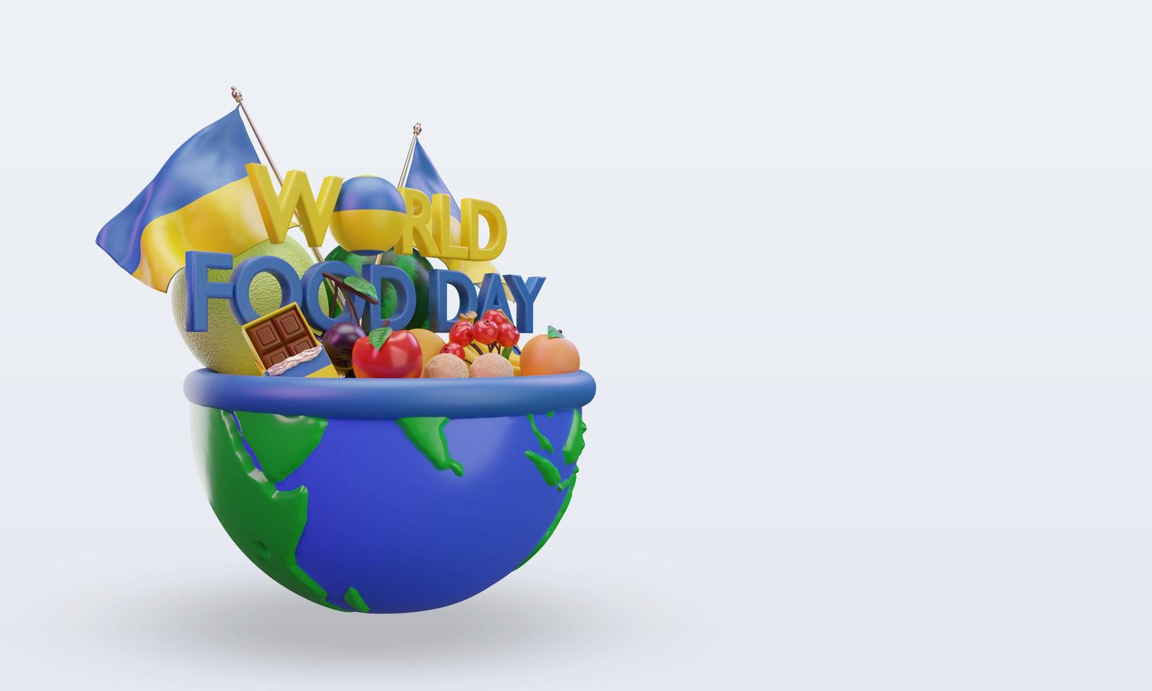 3d World Food Day Ukraine rendering left view photo