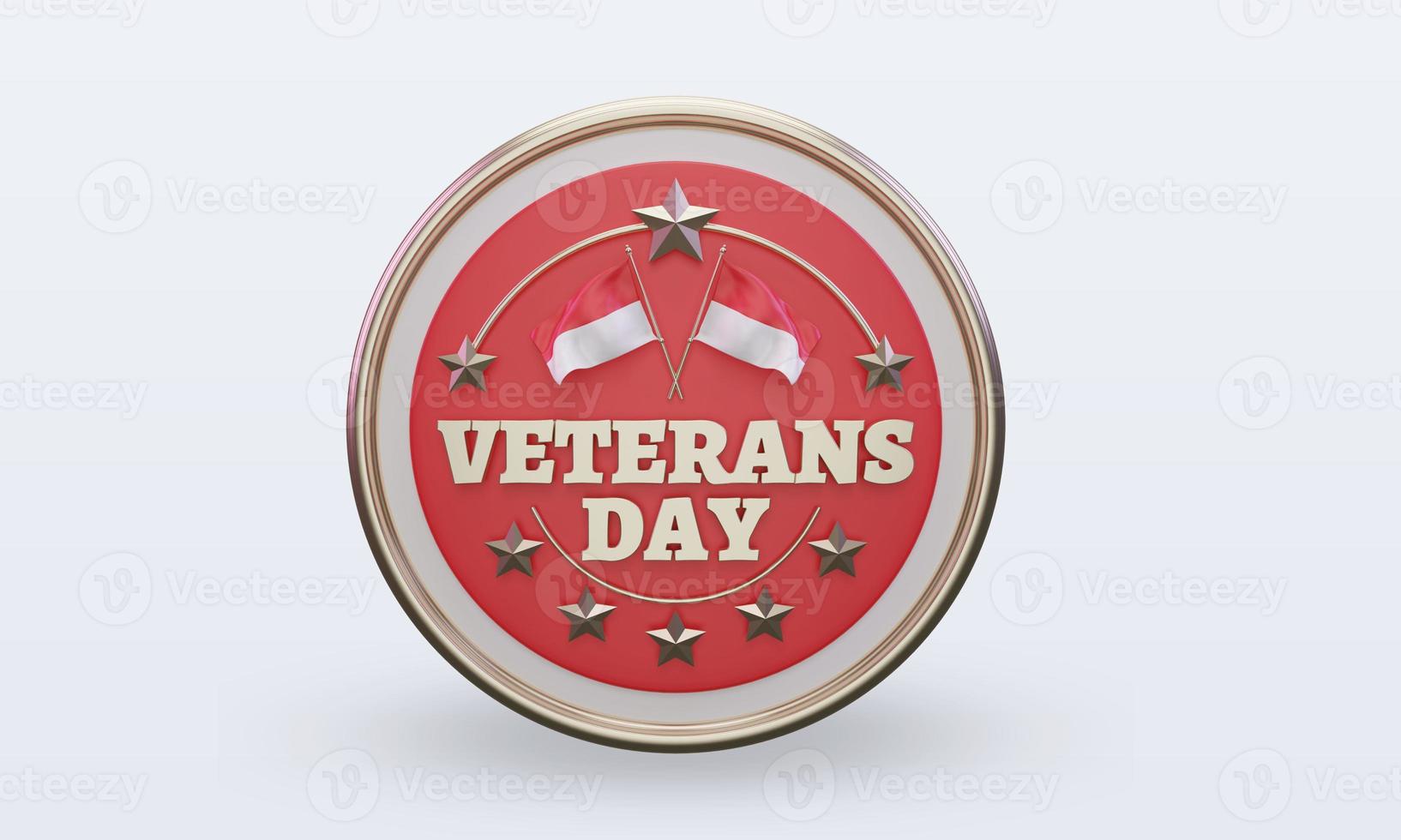 3d Veterans day Indonesia rendering front view photo