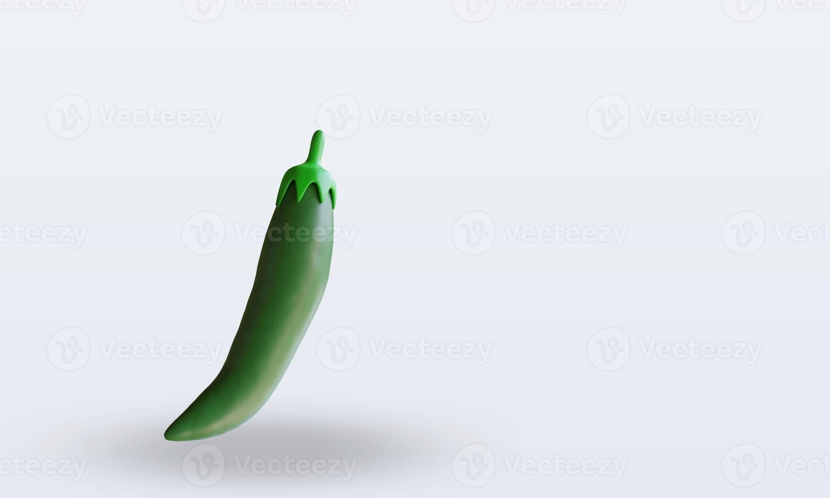 3d Vegetable Green Chillies rendering left view photo
