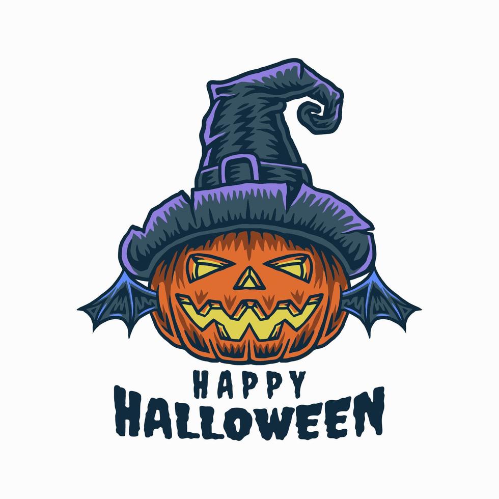 Halloween illustration using a hand drawing style continued with digital coloring, this is a combination of hand drawing style and digital color vector