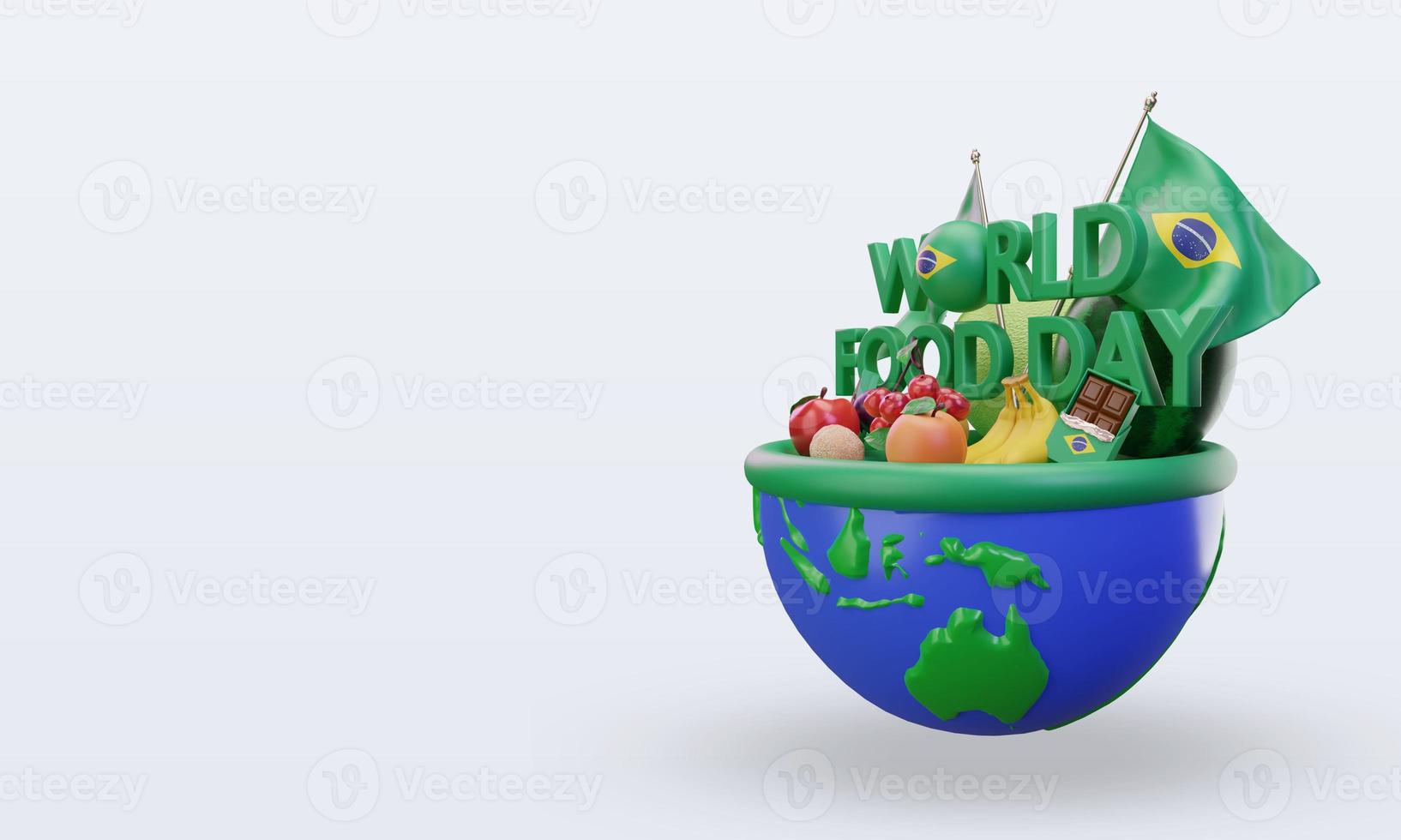 3d World Food Day Brazil rendering right view photo