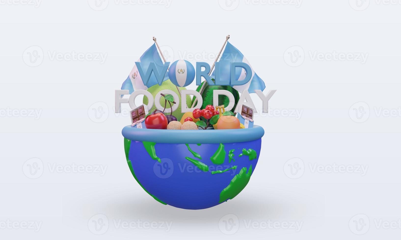 3d World Food Day Guatemala rendering front view photo