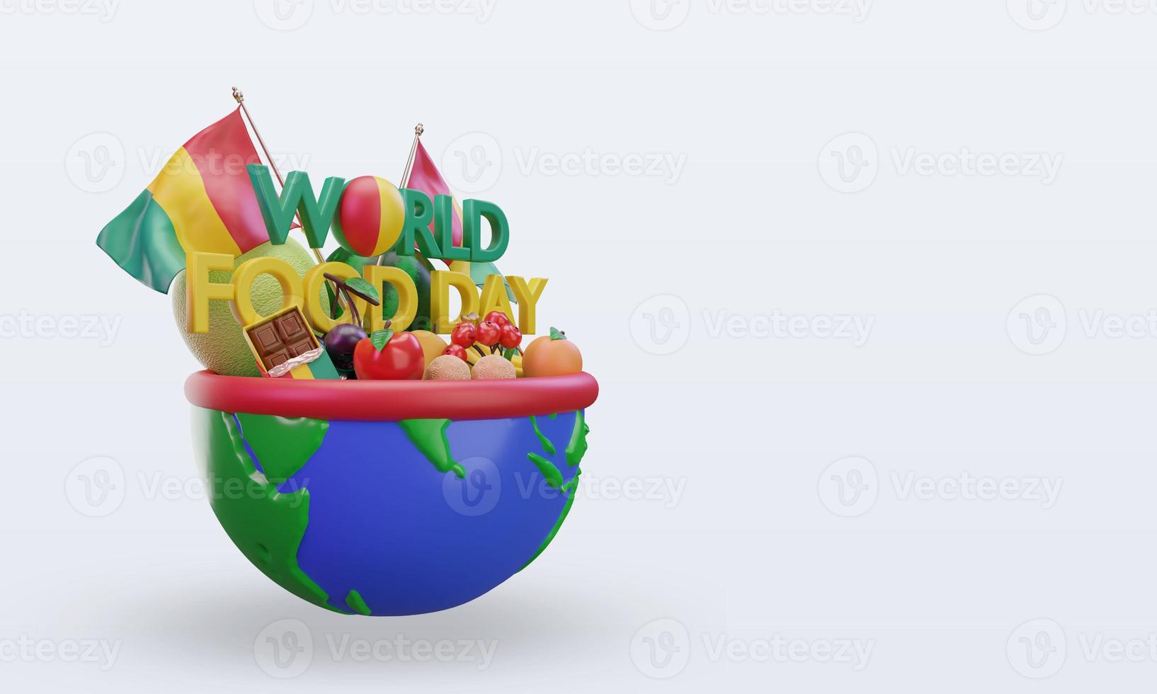 3d World Food Day Guinea Bissau rendering left view photo