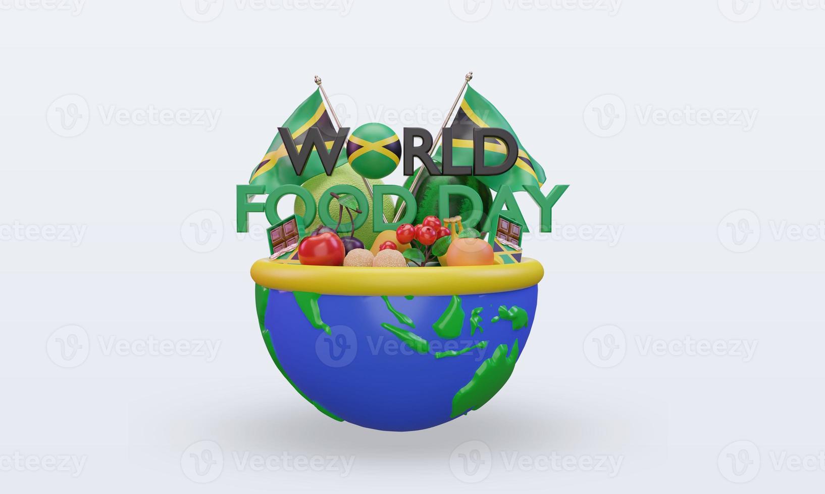 3d World Food Day Jamaica rendering front view photo