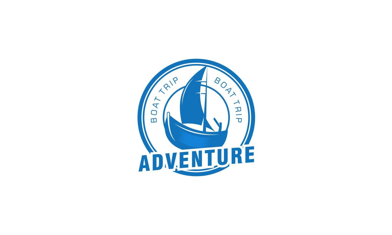 Adventure boat, sailboat and boat trip logo design vector template