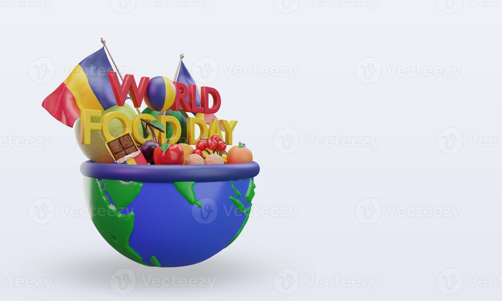3d World Food Day Romania rendering left view photo